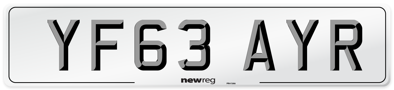 YF63 AYR Number Plate from New Reg